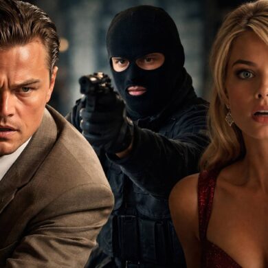 Personaje sorprendido en escena de película con iluminación dramática y fondo difuminado